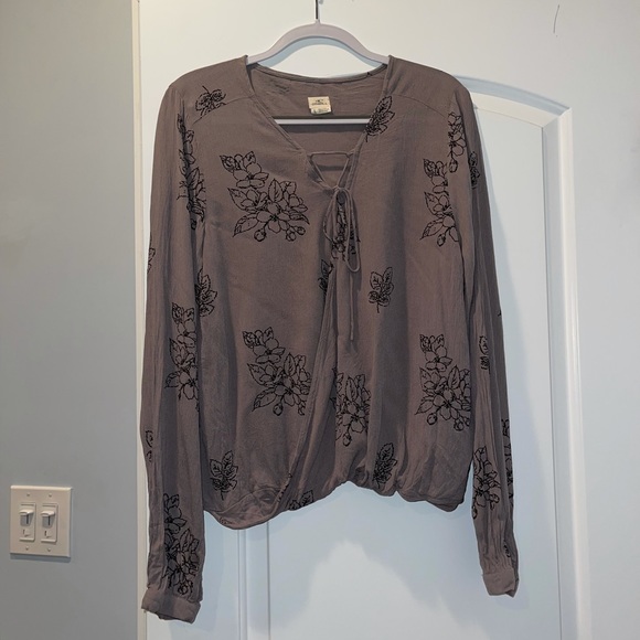 O’Neill long sleeve tie up neck blouse - Picture 1 of 3